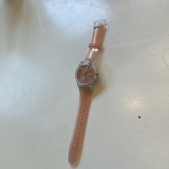Rose gold glitter band swatch watch never worn - Picture 2 of 3